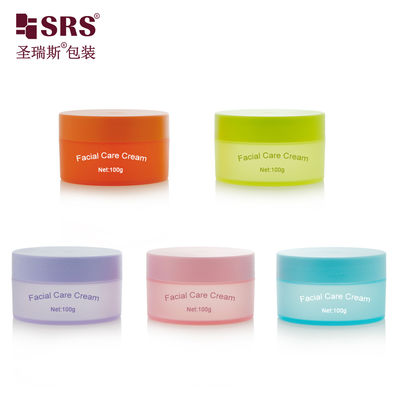 खरीदें SRSQ 100g PP PCR Injection Custom Color Matte In Mold Plastic Cream Jar Container For Facial Cream online manufacture