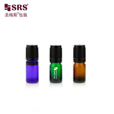 खरीदना एसआरएस एम्बर ग्लास रोल ऑन बोतल 5ml स्टील रत्न ग्लास बॉल के साथ एसेंशियल ऑयल के लिए online manufacture