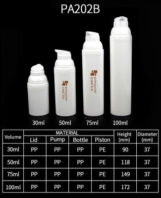 खरीदें 30ml 50ml 75ml 100ml इंजेक्शन सफेद पर्यावरण के अनुकूल पीपी हवा रहित पंप बोतल online manufacture
