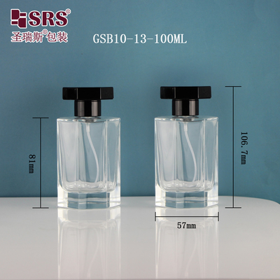 लक्जरी सुरुचिपूर्ण पारदर्शी ग्लास फाइन मिस्ट परफ्यूम स्प्रे बोतल 100ml