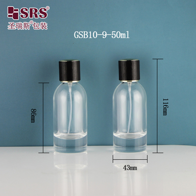 बोस्टन आकार पारदर्शी इत्र सुगंध खाली 50ml ग्लास स्प्रे बोतल