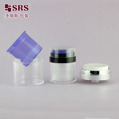 15ml 30ml 50ml प्लास्टिक विनिमेय कंटेनर कस्टम रंग हाथ क्रीम सीरम जेल एक्रिलिक हवा रहित जार