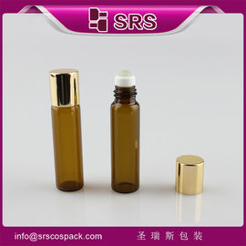 शेंगरूसी पैकेजिंग एल्यूमीनियम ढक्कन के साथ बोतल पर BLP-5ml एम्बर ग्लास रोल