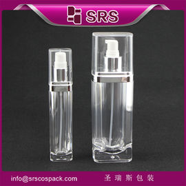 पारदर्शी चौकोर आकार L051 15ml 30ml 60ml 120ml त्वचा कॉस्मेटिक बोतल