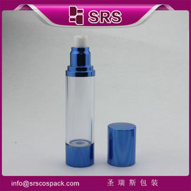 A022 सौंदर्य प्रसाधन सीरम के लिए 15ml 30ml 50ml नीली एल्यूमीनियम हवा रहित बोतल