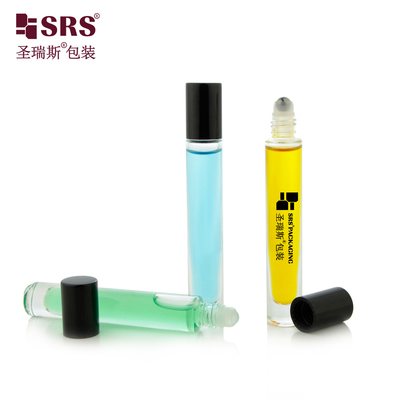 10ml गोल आकार खाली ग्लास स्पष्ट मोटी तल कोई रिसाव आवश्यक तेल रोलर बोतलें