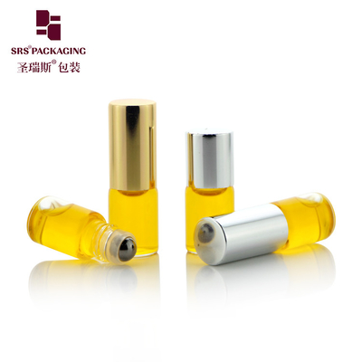 BLP-2ml Round Roll On Container Customized Packaging के लिए स्टील रोलर बॉल आवश्यक तेल कांच की बोतल कोई रिसाव नहीं