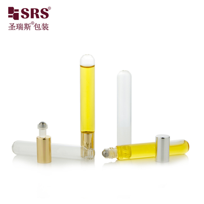 BLP-10ML गोल तल खाली पारदर्शी ट्यूब ग्लास रोल पर आवश्यक तेल बोतल थोक