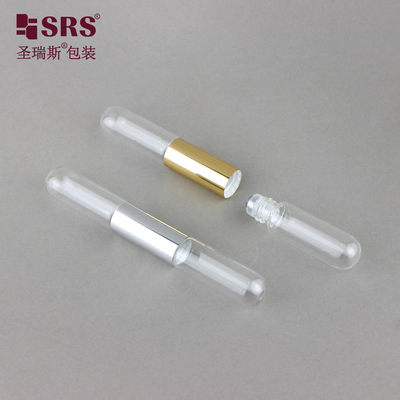 SGB2-5ml+5ml पारदर्शी प्यारा खाली इत्र आवश्यक तेल रोलर स्टील गेंद बोतल आवेदक