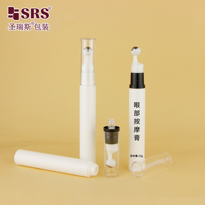 A0031 5ml 10ml 12ml 15ml AS PP Airless Empty Pump Pressing Roller Ball Bottle For Cosmetic Eye Gel Massage Serum Applicator कॉस्मेटिक नेत्र जेल मालिश सीरम आवेदक के लिए
