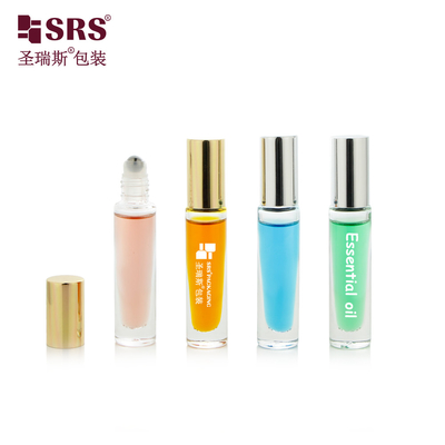 GB1-5ML स्पष्ट लक्जरी उच्च अंत लीक प्रूफ ग्लास रोलर स्टील बॉल बोतल एल्यूमीनियम टोपी के साथ गोल