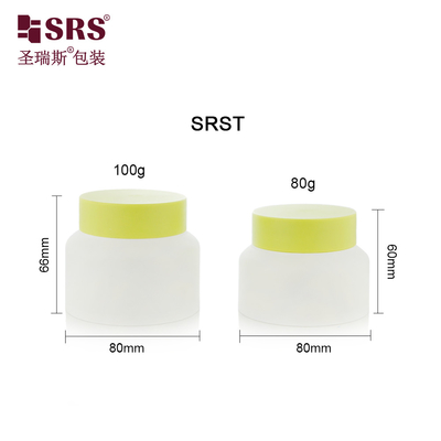 SRST-80g 100g पीपी पीसीआर गोल नई डिजाइन शरीर स्क्रब क्रीम जार कंटेनर पर्यावरण के अनुकूल सामग्री पैकेजिंग