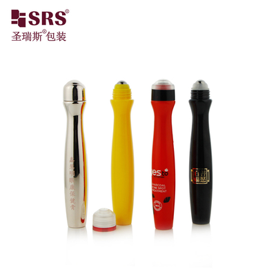 SRS8447-15ML इंजेक्शन और ब्लोइंग अनुकूलित रंग चमकदार कमर आकार PETG प्लास्टिक रोल बोतल पर
