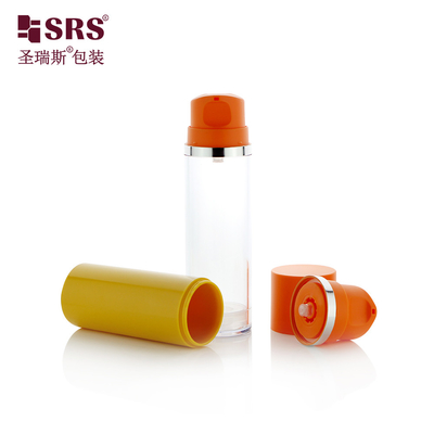 A0215 50ML 120ML 150ML हॉट स्टैम्पिंग लोगो एएस एयरलेस बोतल निः शुल्क नमूना अनुकूलन रंग के साथ