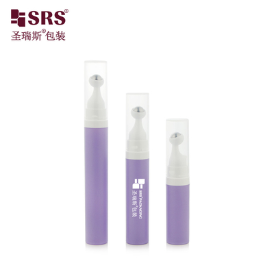 A0035 7.5ml 10ml 15ml पेंट फ्रॉस्टेड पर्पल कस्टम रंग सुंदर प्लास्टिक पीपी पीसीआर पुनर्नवीनीकरण सामग्री सीरम बोतल पर हवा रहित रोल