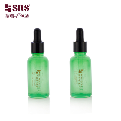 D001 5ml 10ml 15ml 20ml 30ml 50ml 100ml 18/415 आवश्यक तेल के लिए चमकदार प्लास्टिक कंधे ड्रॉपर के साथ ग्लास बोतल