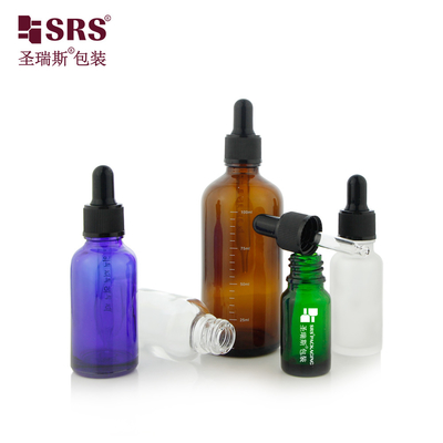 D002 5ml 10ml 15ml 20ml 30ml 50ml 100ml 18/415 ग्लास बोतल रिब्ड शोल्डर ड्रॉपर एप्लीकेटर के लिए आवश्यक तेल