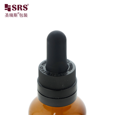D007 5ml 10ml 15ml 30ml 50ml 100ml एम्बर ग्लास बोतल आवश्यक तेल पैकेजिंग कंटेनर के लिए मात्रा मुद्रित के साथ कोई रिसाव नहीं