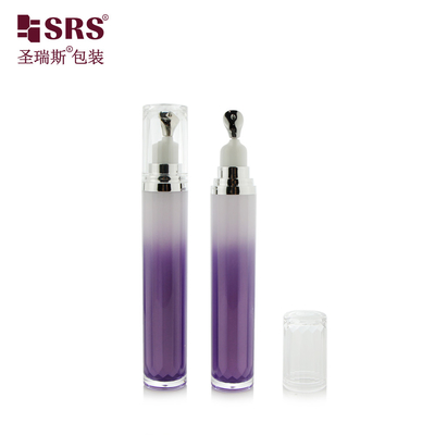 LR001-15ML सिल्वर गोल्ड जिंक मेटल हेड एप्लीकेटर लक्जरी कोई रिसाव नहीं स्किनकेयर आई क्रीम लोशन जेल एक्रिलिक बोतल निर्माता