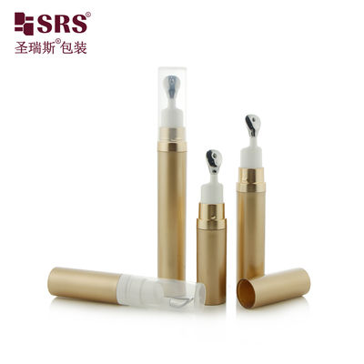 A0035 7.5ml 10ml 15ml इंजेक्शन PP पीसीआर पुनर्नवीनीकरण प्लास्टिक की बोतल आंख सीरम के लिए जिंक मिश्र धातु आवेदक के साथ