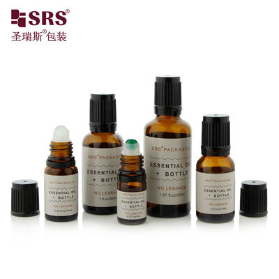 BLPF 5ml 10ml 15ml 20ml 30ml 50ml 100ml गोल बोस्टन ग्लास रोल ऑन बोतल के साथ टीई छेड़छाड़ सबूत टोपी के साथ आवश्यक तेल के लिए