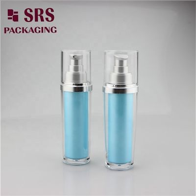 L041 लक्जरी सफेद लोशन बोतल सुनहरे कंधे के साथ, फाउंडेशन पंप बोतल