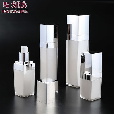 L050 SRS चीन निर्माता लक्जरी एक्रिलिक खाली स्क्वायर क्रीम स्प्रे पंप बोतल चेहरे के लिए क्रीम