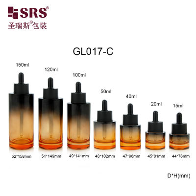 GL017 15ml 20ml 40ml 50ml 100ml 120ml 150ml Custom Color Luxury Glass Dropper Bottle For Face Essence