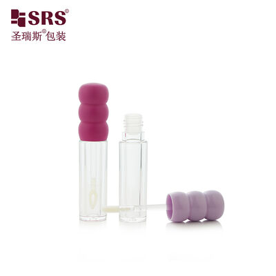 SLR023-3ML Clear Bottle With Cute Unique Shape Cap For Lip Gloss Empty Applicator Makeup Packaging