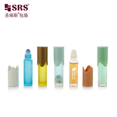 आवश्यक तेल के लिए विशेष आकार के कैप के साथ BLPY 10ml खाली ग्लास रोल ऑन बोतल