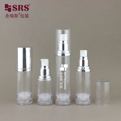 Airless Vacuum Pump Bottle 15ml 30ml 50ml Empty Cosmetic Bottle with Aluminum Shoulder