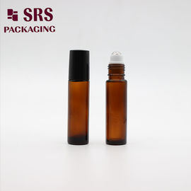 10ml पारदर्शी एम्बर ब्राउन ग्लास रोलर बॉल खाली आवश्यक तेल मालिश बोतल