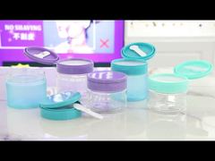 PET007 200 ग्राम 250 ग्राम 300 ग्राम प्लास्टिक पीईटी क्रीम जार फ्लिप कैप चिमटी चम्मच के साथ