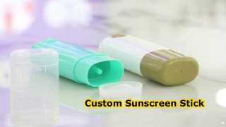 घड़ी: D041 40ml ओवल शेप इंजेक्शन कस्टम कलर ग्लॉसी प्लास्टिक सनस्क्रीन स्टिक कंटेनर शोकेस