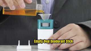 D043 एक नज़दीकी नज़र: 20 ग्राम खाली अंडाकार आकार पीपी प्लास्टिक एंटी-इच बाम डिओडोरेंट कंटेनर स्टिक